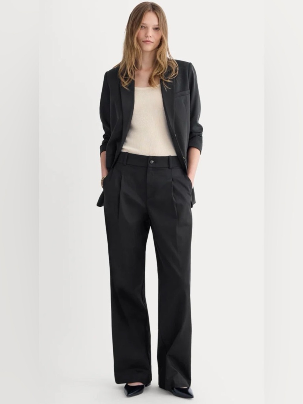 Everlane Wide-Leg Trouser Black Buttersmooth High Rise NWT Size 12